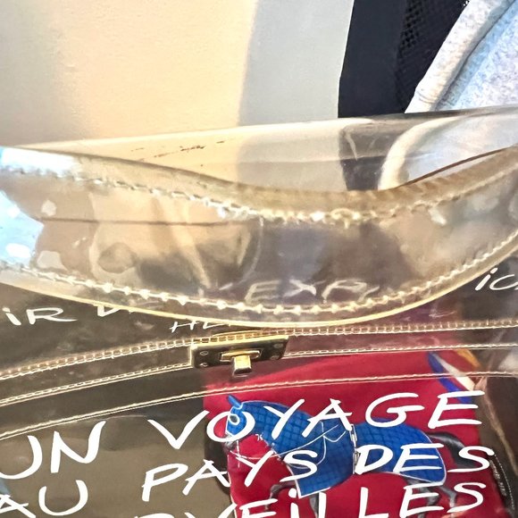 Authentic Limited Edition Hermes Clear Vinyl Kelly Bag 40 Souvenir - Picture 4 of 8